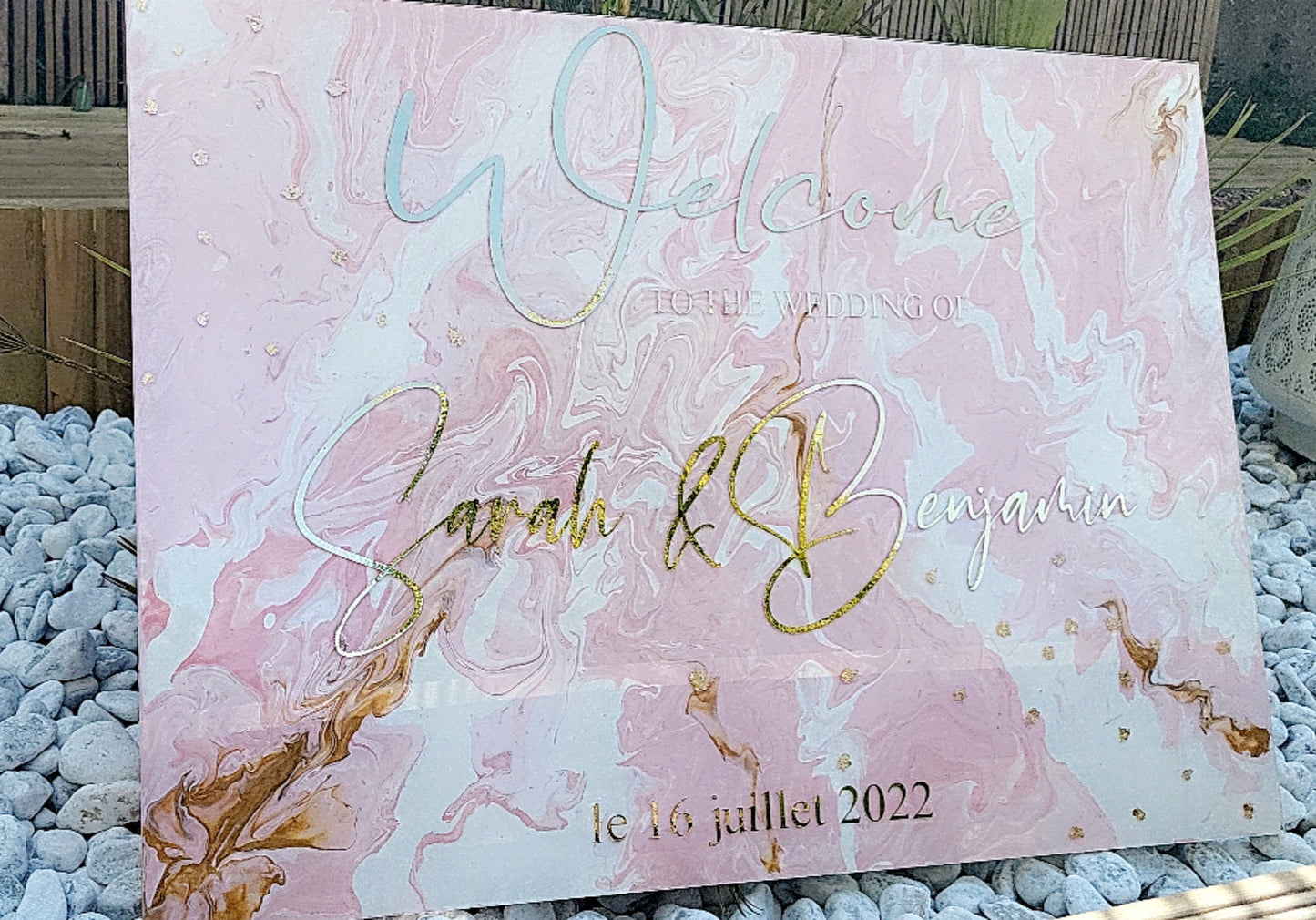 Panneau d'accueil "MARBRE" Premium