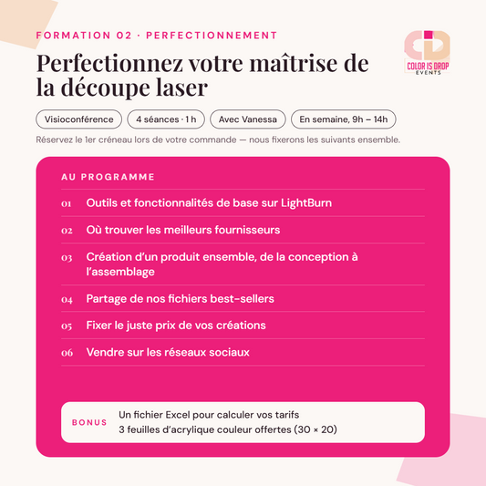Formation 2 : Perfectionnez votre maîtrise de la découpe laser