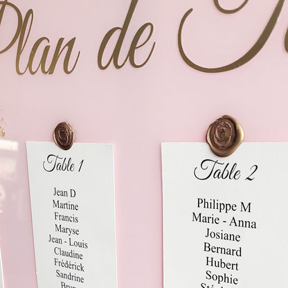 Plan de Table style papeterie