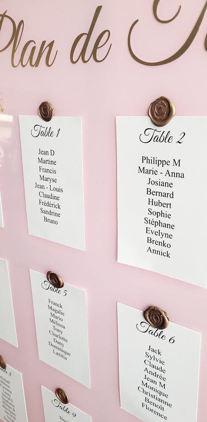 Plan de Table style papeterie