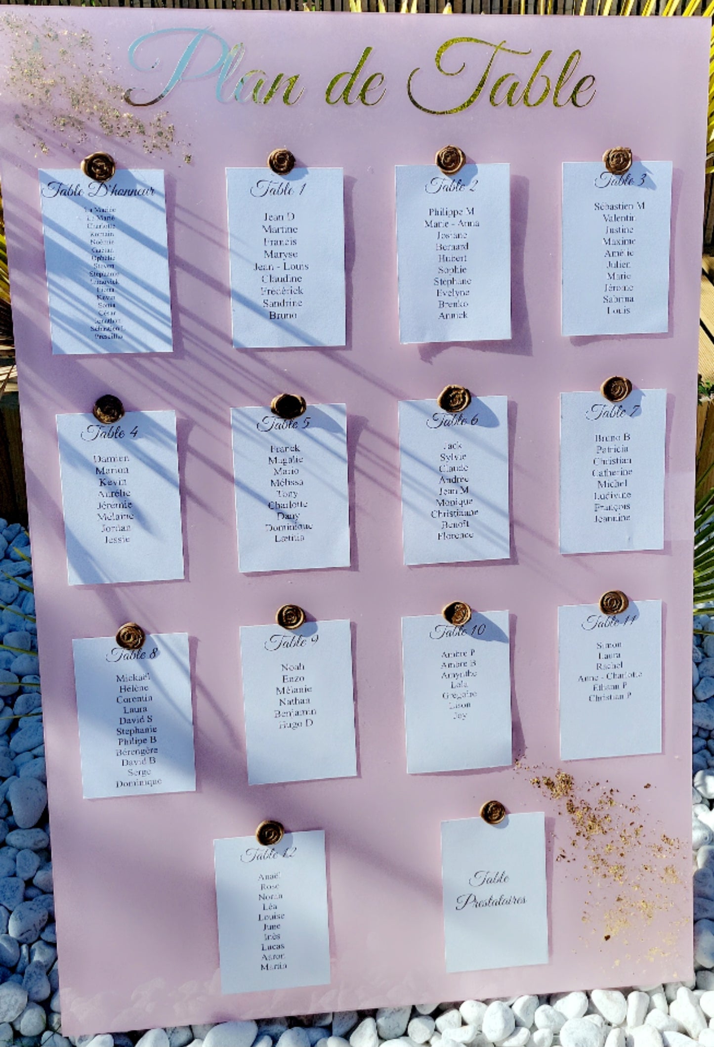 Plan de Table style papeterie