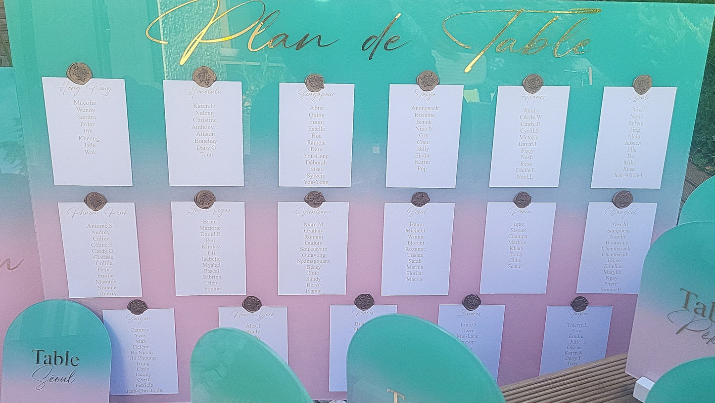 Plan de Table style papeterie