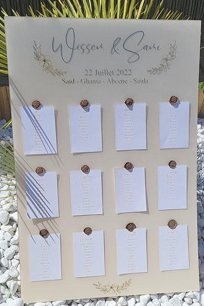 Plan de Table style papeterie